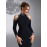 Elegant Off-Shoulder Bridesmaid Dress with Pearl Embellishments - Long Sleeve, Form-Fitting, Solid Black Wedding Evening Gown for Women, Bridesmaid Dress