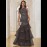 Sequin Open Back Mesh Layered Evening Gown, Elegant Women'S Party Dress for Weddings, Graduations, and Formal Dinners with Slight Stretch Fit Mermaid Skirt