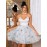 [Fashionable Dress] Butterfly Print Sleeveless Women's Dress | A-line Skirt for Parties with Thin Shoulder Straps