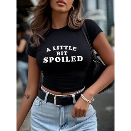 [Graphic Print Crop Top] Women's 