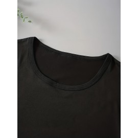 1pc Gradient Three-Stripe TOMMY Printed Women'S Summer Casual Sports T-Shirt Pullover Made of Comfortable And Smooth Polyester And Spandex Short-Sleeve Top.