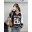 [Soft Stretch V-Neck T-Shirt] Soft Stretch Fabric Women's Casual V-Neck Long Sleeve T-Shirt | California 26 Letter Print, Black & White Striped Mesh Overlay, All-Season Comfort for Casual Attire | Vneck Design | Mesh Overlay Shirt