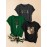 [Summer T-Shirt] 3pcs Set Plus Size Women's Short Sleeve T-Shirt | Collared Hemline Summer New Leopard Print Heart Pattern Top