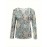 Plus Size, Plus Size Women's Elegant V-Neck Long Sleeve T-Shirt - All-Over Floral Print, Stretchy Mid-Weight Fabric, Machine Washable, Autumn Winter Casual & Formal Tops