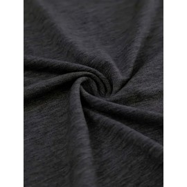 Women'S Casual V-Neck T-Shirt with Alphabet Print, Polyester 60%, Rayon 35%, Spandex 5%, Medium Stretch Knit Fabric, Regular Length, for Spring/Summer/Fall - 180g/m²