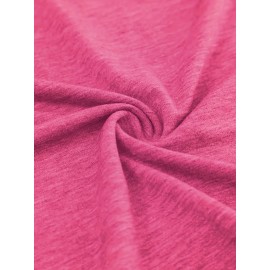 Women'S Casual V-Neck T-Shirt with Alphabet Print, Polyester 60%, Rayon 35%, Spandex 5%, Medium Stretch Knit Fabric, Regular Length, for Spring/Summer/Fall - 180g/m²