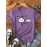 [Graphic Print Tee] Soft Stretch Women's Casual Short Sleeve T-Shirt with 
